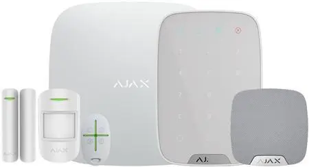 Ajax alarm kit2 med siren och kontrollpanel - VIT
