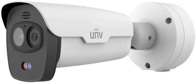 Uniview 4MP thermal and optical bullet mic/spk/light