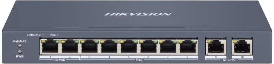 Hikvision DS-3E1310HP-EI 8-portars Smart Hi-PoE Switch