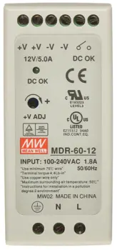 Mean Well MDR-60-12 12V strømforsyning til DIN skinne