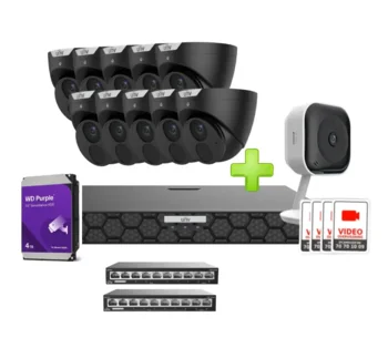 Uniview Budget surveillance package with 10 x 4MP cameras - Black
