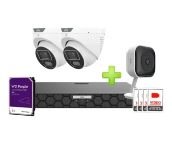 Uniview Standard surveillance package with 2 x 8MP cameras - White